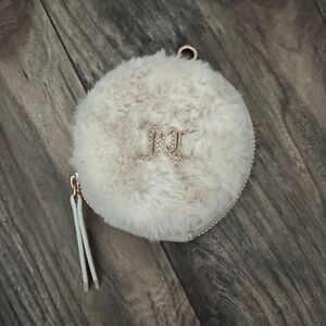 Juicy Couture White Fluffy Coin Purse